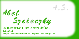 abel szeleczky business card